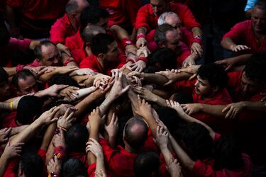 Un grupo de personas durante la Jornada de 'Castellers'.  