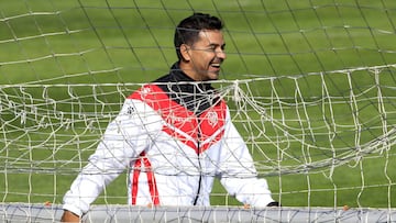 Míchel, durante un entrenamiento.