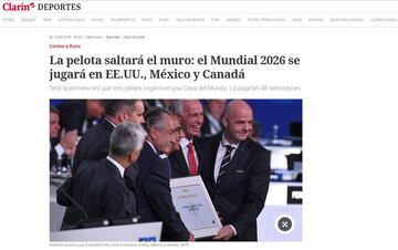 La pelota saltará el muro: El Mundial 2026 se jugará en EE.UU,México y Canadá.Será la primera vez que 3 países la organicen.La jugarían 48 selecciones.