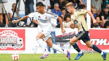 Reinier, durante el amistoso del Real Madrid Castilla frente al Racing de Ferrol.