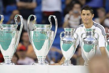 Cristiano Ronaldo en el estadio Santiago Bernabéu.