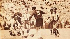 Foto del partido en que Chile gole&oacute; 6-1 a Panam&aacute; por el Panamericano de 1952.