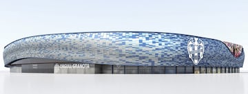 La nueva cubierta del estadio Ciutat de Valencia.