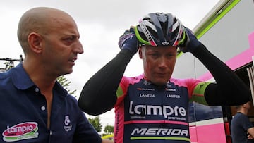 Joxean Fernández 'Matxin' da órdenes durante su etapa como técnico del Lampre-Merida.