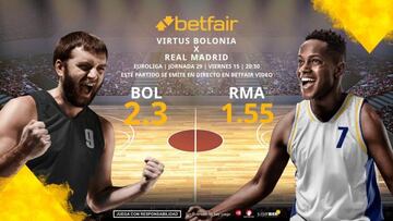 Virtus Bolonia vs. Real Madrid: horario, TV, estadísticas, clasificación y pronósticos