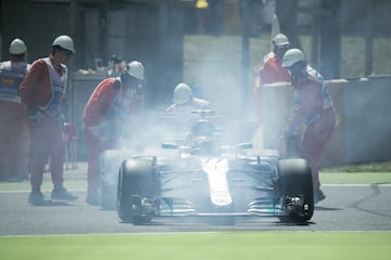 Bottas tuvo que retirarse de la carrera. 