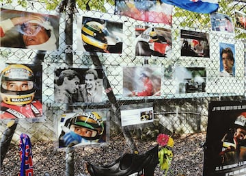 Homenaje a Ayrton Senna en el Autodromo Enzo e Dino Ferrari. 