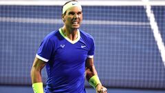 Rafa Nadal celebra un punto durante su partido ante Jack Sock en el Citi Open en el Rock Creek Tennis Center de Washington.