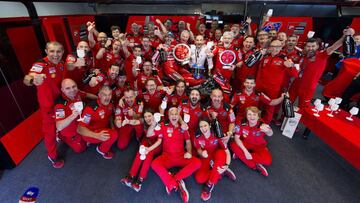 Ducati celebrando la victoria de Bagnaia en Mugello.