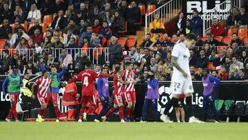 Gol del Girona en Mestalla.