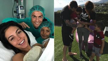 La foto de Cristiano Ronaldo anunciando el nacimiento de su primera hija con Georgina Rodríguez, Alana Martina, y la de Antonella Roccuzzo, la mujer de Lionel Messi, confirmando su tercer embarazo.