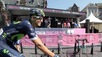 Andrey Amador antes de la etapa.