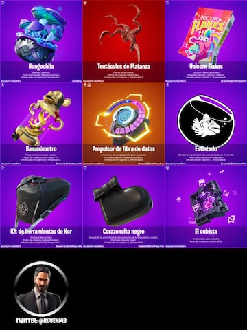 Todos los accesorios mochileros nuevos del parche 18.00 de Fortnite