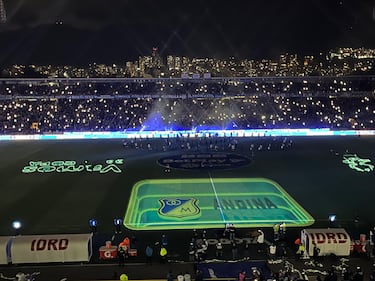 Final de ida de la Copa BetPlay entre Millonarios y Atlético Nacional en El Campín.