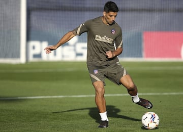 Primer entrenamiento de Luis Suárez con el Atlético de Madrid.