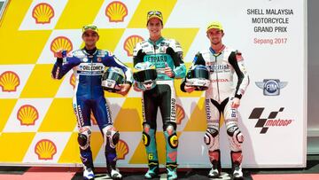 Mir, Mart&iacute;n y Navarro, la primera fila de Moto3.