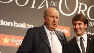 Rexach, con Messi y Stoichkov.
