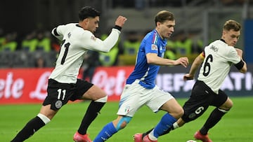 Nicolo Barella, Nadiem Amiri y Joshua Kimmich.