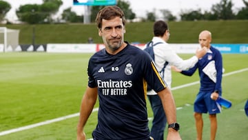 Raúl, entrenador del Real Madrid Castilla, en un partido de esta temporada.