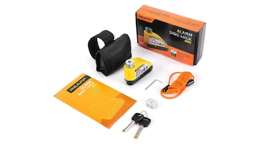 El candado para moto más vendido en Amazon incorpora un sensor de movimiento y alarma de 110 dB
