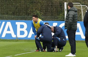 Max Svensson en un entrenamiento con el Deportivo.