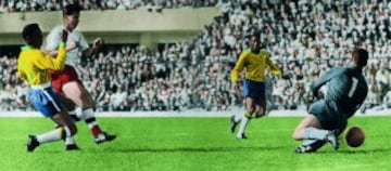 17/06/1962 Final del Mundial de Chile: Brasil - Checoslovaquia; Gol 0-1 Masopust adelantó a Checoslovaquia batiendo a Gilmar en su salida. Zózim y Djalma Santos no puedieron evitar el remate.