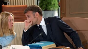 Meloni’s reaction to Macron’s whisper goes instantly viral at G7