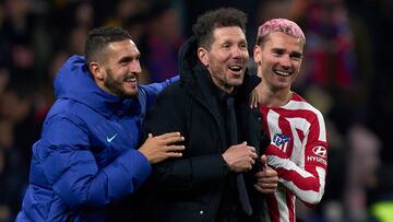 Koke, Simeone y Griezmann.