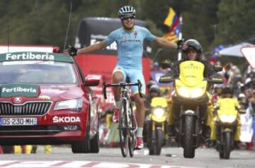 Mikel Landa, vencedor de la undécima etapa de la Vuelta, disputada entre Andorra La Vella y la cima de Cortals D'Encamp, de 138 kilómetros, la jornada reina de la presente edición. 