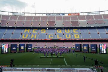 Joan Laporta ha presentado en el Camp Nou la equipación del equipo culé para la temporada 2021-2022