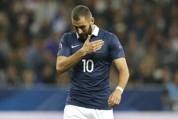 Benzema, en un partido con Francia.