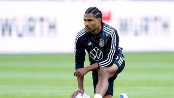 Soccer Football - UEFA Nations League - Group C - Germany v Italy - Borussia-Park, Moenchengladbach, Germany - June 14, 2022 Germany's Serge Gnabry during the warm up before the match REUTERS/Heiko Becker