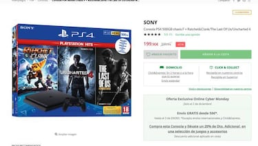 Consigue el pack de PS4 con Uncharted 4, Ratchet and Clank y The Last of Us por 199,90 euros