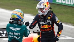 Verstappen y Alonso tras la carrera del GP de Países Bajos.