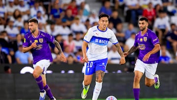 Futbol, Universidad Catolica vs Deportes Concepcion.
Fecha 2, Liga de Primera 2026.
El jugador de Universidad Catolica Matias Palavecino, controla el balon durante el partido de primera division realizado en el Estadio Claro Arena, Santigo, Chile.
08/02/2026
Pepe Alvujar/Photosport
Football, Universidad Catolica vs Deportes Concepcion.
2st turn, 2026 First Division League.
Universidad Catolica’s player Matias Palavecino, control the ball during a first division match at the Claro Arena Stadium in Santiago, Chile.
08/02/2026
Pepe Alvujar/Photosport