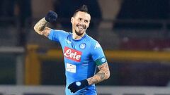 Turin (Italy), 16/12/2017.- Napoli&#039;s midfielder Marek Hamsik celebrates after scoring the 3-0 lead during the Italian Serie A soccer match between Torino FC and SSC Napoli at Olimpico Stadium in Turin, Italy, 16 December 2017. (Italia) EFE/EPA/ALESSANDRO DI MARCO