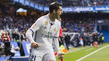 Morata, tras hacer el 0-1 del Real Madrid en Riazor.