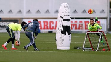 Keylor, durante el entrenamiento del Real Madrid.