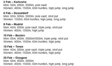 La IAAF da a Madrid una prueba de la 'Diamond' de pista cubierta