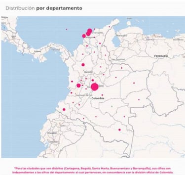 Mapa de casos y muertes por coronavirus por departamentos en Colombia: hoy, 7 de diciembre