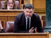 El portavoz de ERC en el Congreso, Gabriel Rufián, durante una sesión plenaria en el Congreso de los Diputados, a 12 de febrero de 2026, en Madrid (España). El Pleno del Congreso acoge hoy el debate y la votación del dictamen de la Comisión de Justicia de la Proposición de Ley Orgánica en materia de multirreincidencia, por la que se modifican el Código Penal y la Ley de Enjuiciamiento Criminal.
12 FEBRERO 2026;PLENO;CONGRESO;DIPUTADOS;PARLAMENTO;
Alberto Ortega / Europa Press
12/02/2026