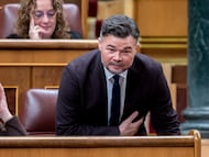 El portavoz de ERC en el Congreso, Gabriel Rufián, durante una sesión plenaria en el Congreso de los Diputados, a 12 de febrero de 2026, en Madrid (España). El Pleno del Congreso acoge hoy el debate y la votación del dictamen de la Comisión de Justicia de la Proposición de Ley Orgánica en materia de multirreincidencia, por la que se modifican el Código Penal y la Ley de Enjuiciamiento Criminal.
12 FEBRERO 2026;PLENO;CONGRESO;DIPUTADOS;PARLAMENTO;
Alberto Ortega / Europa Press
12/02/2026