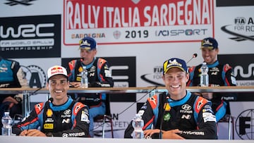2019 FIA World Rally Championship
Round 08, Rally Italia Sardegna
13 - 16 June 2019
Dani Sordo, Andreas Mikkelsen
Photographer: Austral
Worldwide copyright: Hyundai Motorsport GmbH