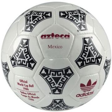 Mexico 1986. Adidas Tango Azteca, first totally synthetic ball.