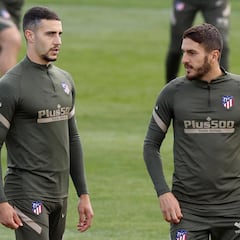 Último entrenamiento del Atleti antes de viajar a Sevilla