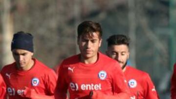 Cornejo en una las prácticas de la Selección en el Monasterio Celeste, en Requínoa.