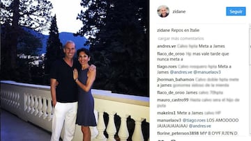 Insultos de aficionados colombianos a Zinedine Zidane en Instagram.