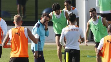 Jos&eacute; Bordal&aacute;s, durante un entrenamiento del Valencia. 