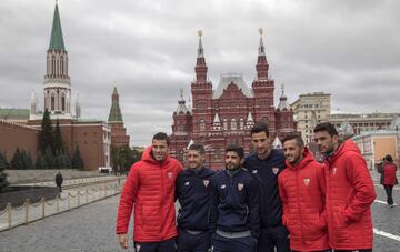 Los jugadores sevillistas visitaron los lugares más emblemáticos de Moscú.
