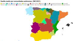 El sueldo medio en España, según la comunidad autónoma